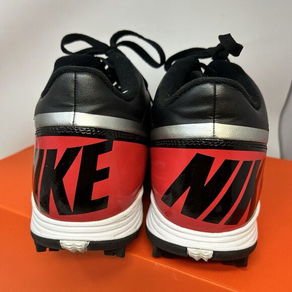 Nike Football Cleats Land Shark 3/4 Black Red 511292-016 Size 13 - Picture 2 of 7